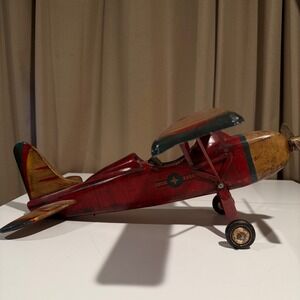 Vintage 1930's Wooden Biplane Propeller‎ Plane Display Decor Handmade